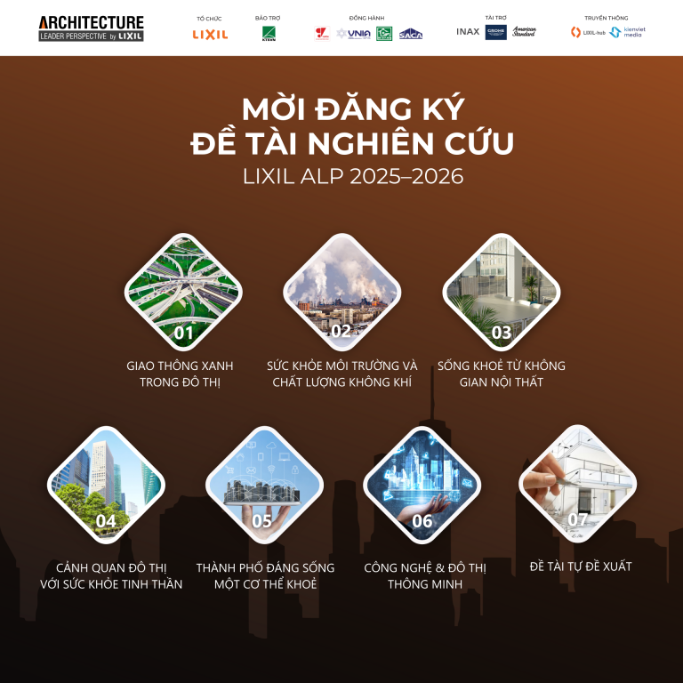 LIXIL ALP 2025-2026: Mời tham gia đăng ký đề tài nghiên cứu về chủ đề “Sức khỏe đô thị”